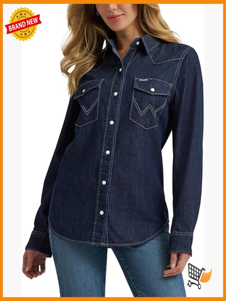 Long Sleeve Western Snap Shirt, Cowgirl Button Down Top